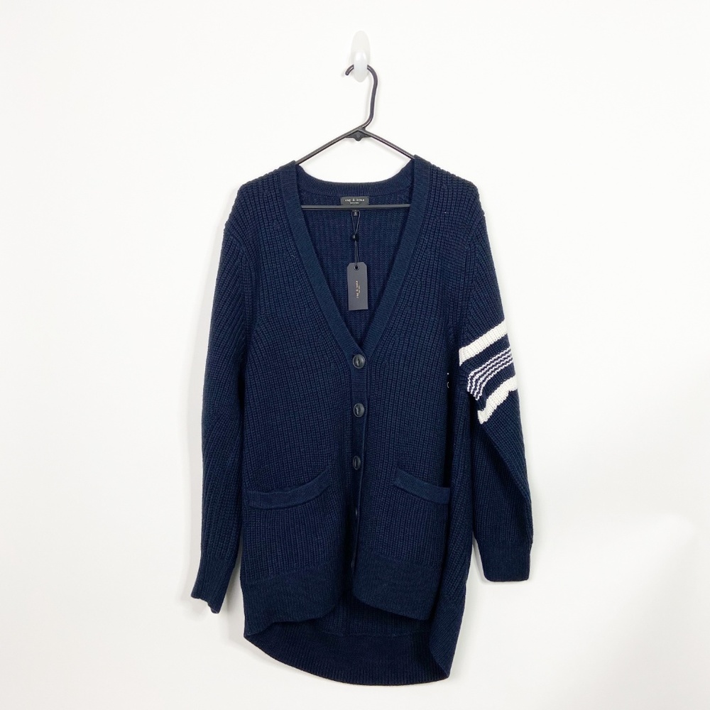 Rag & Bone Addams Varsity Cardigan Navy
